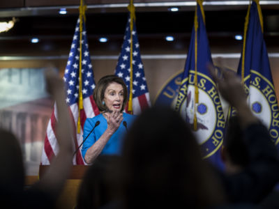 House Speaker Nancy Pelosi speaks during a weekly news conference May 16, 2019, on Capitol Hill in Washington, D.C.