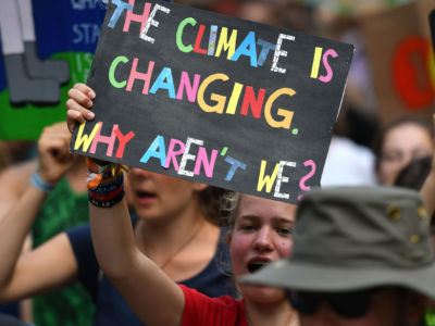 Protesters attend a Fridays For Future demonstration for climate protection in Dortmund, Germany, on August 2, 2019.
