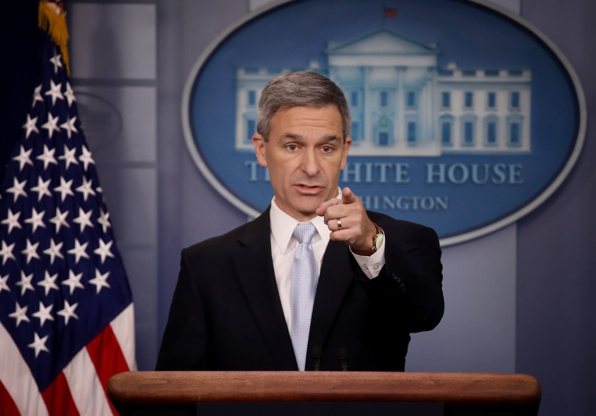 Acting Director of U.S. Citizenship and Immigration Services Ken Cuccinelli speaks about immigration policy at the White House during a briefing August 12, 2019, in Washington, D.C. During the briefing, Cuccinelli said that immigrants legally in the U.S. would no longer be eligible for green cards if they utilize any social programs available in the nation.