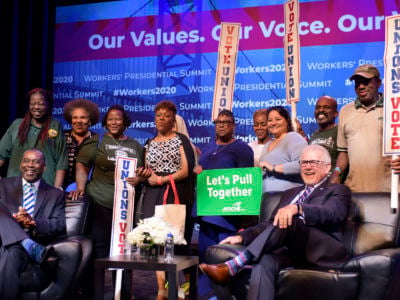 Several Democratic presidential hopefuls spoke at the Philadelphia Council AFL-CIO Workers Presidential Summit, at the Pennsylvania Convention Center in Philadelphia, PA, on September 17, 2019.