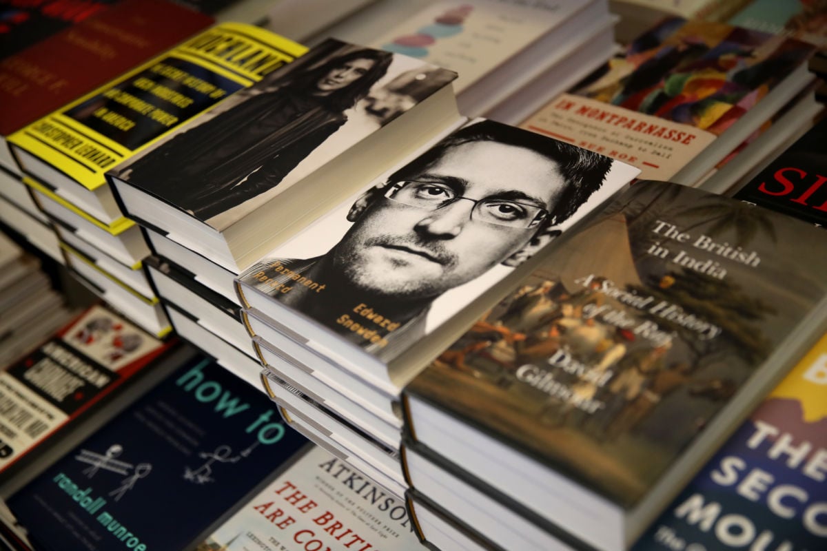 NSA whistleblower Edward Snowden's newly released book is displayed on a shelf at Books Inc. on September 17, 2019, in San Francisco, California.