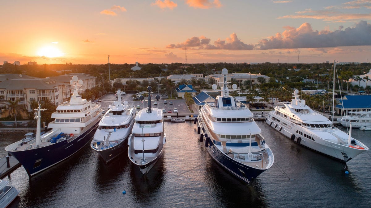 The Rybovich superyacht marina in West Palm Beach, Florida.