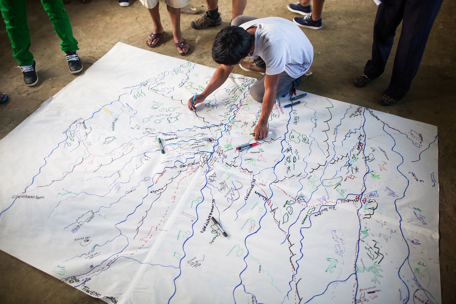 As a strategy of resistance, from 2015-2018, Waorani youth and elders set out to document and demonstrate life in their territory by creating a “living map” of their connection to the land.