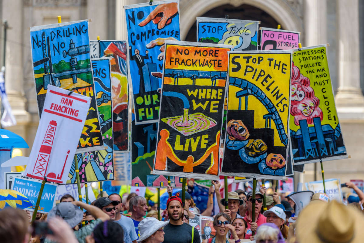 Thousands march in Philadelphia, Pennsylvania, for action to prevent climate catastrophe on July 24, 2016. Pennsylvania and Montana have passed “green amendments,” and proposals are being considered in at least 13 different states.