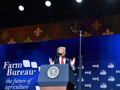 President Trump addresses the annual American Farm Bureau Federation convention
