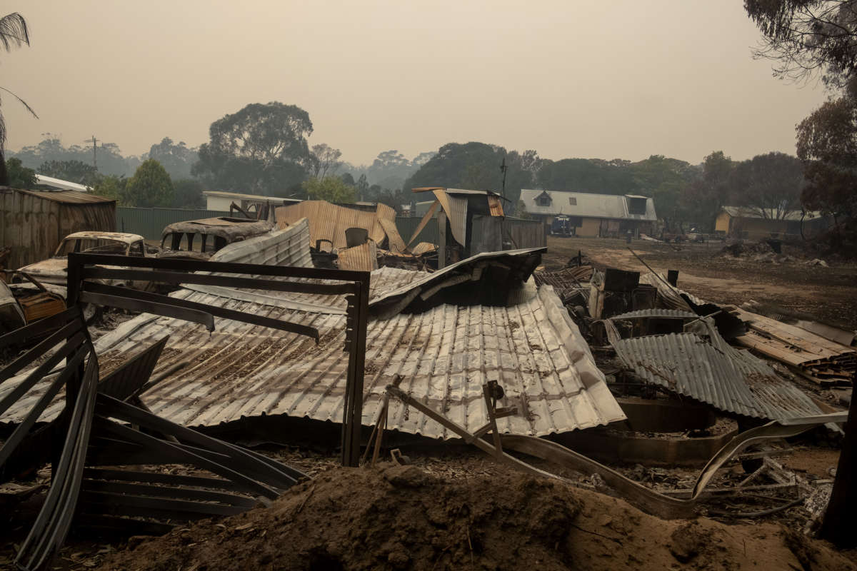 Burnt property is seen in Mallacoota, Australia, on January 15, 2020.