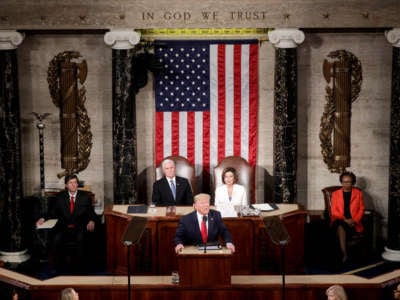 Donald trump speaks at the state of the union address