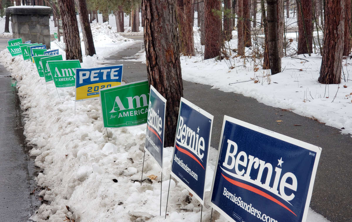 Entrance to the Ward 5 polling station in Keene, New Hampshire.