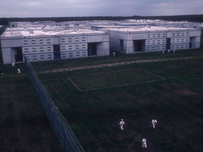 The prison pictured is one of over 109 prisons run by the exas Department of Criminal Justice across the state, many of them built during a period of great expansion in the 1990s and laid out on rural farmland.