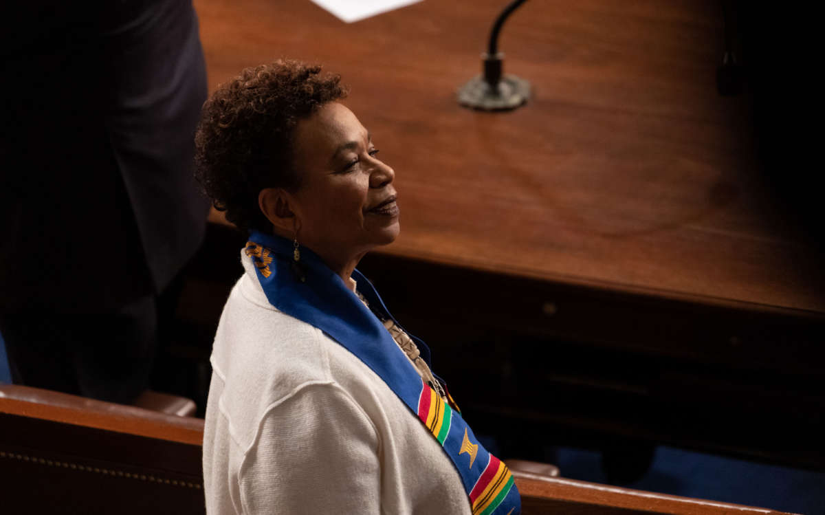 Rep. Barbara Lee stands at the U.S. Capitol in Washington, D.C., on February 5, 2019.