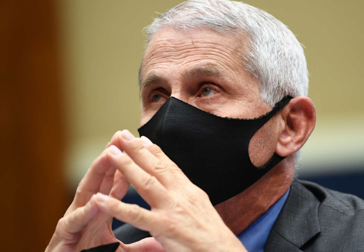 Dr. Anthony Fauci, director of the National Institute of Allergy and Infectious Diseases, waits to testify at a hearing of the U.S. House Committee on Energy and Commerce on Capitol Hill on June 23, 2020. in Washington, D.C.