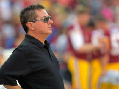 Washington NFL team owner Dan Snyder is seen on the field before a game at FedExField in Landover, Maryland, August 19, 2017.