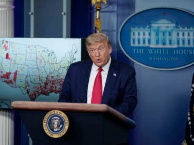 President Trump Holds Briefing At White House