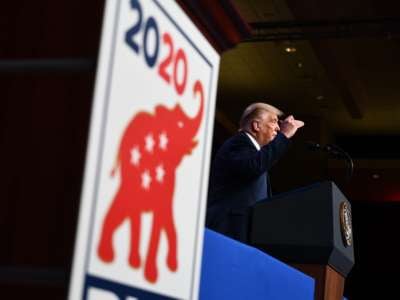 Donald trump speaks at the rnc