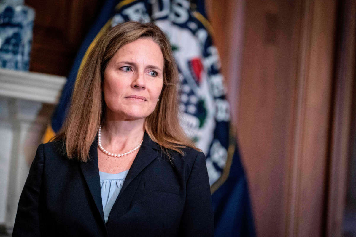 Supreme Court Nominee Amy Coney Barrett attends a meeting at the U.S. Capitol on September 30, 2020, in Washington, D.C.