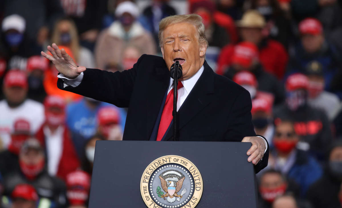 President Trump delivers remarks at a rally on October 26, 2020, in Allentown, Pennsylvania.