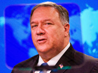 Secretary of State Mike Pompeo speaks during a briefing, on November 10, 2020, at the State Department in Washington, D.C.