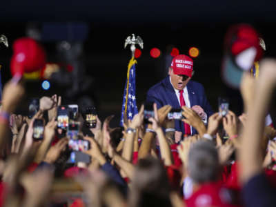 President Trump holds a rally to address his supporters at Miami-Opa Locka Executive Airport in Miami, Florida, on November 2, 2020.