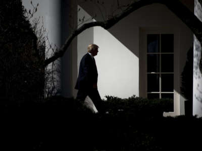 President Trump walks from Marine One to the White House, February 24, 2017, in Washington, D.C.