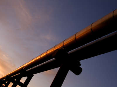 An elevated pipeline for fossil fuels