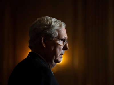 Senate Majority Leader Mitch McConnell conducts a news conference in the U.S. Capitol on December 15, 2020.