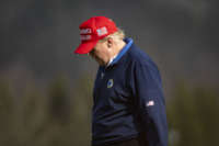 President Donald Trump golfs at Trump National Golf Club on December 13, 2020, in Sterling, Virginia.