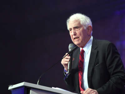Daniel Ellsberg speaks at the "Cinema for Peace Gala" in the Westhafen Event Convention Center on February 11, 2019.