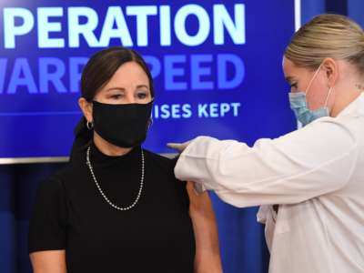 Mother gets a vaccination she doesn't deserve