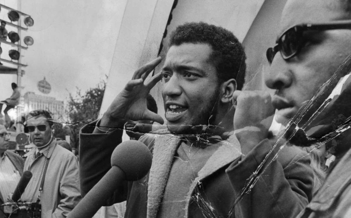 The Black Panthers' Fred Hampton speaks at a rally in Chicago's Grant Park in September 1969.