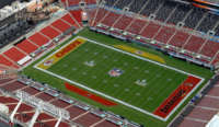 An aerial view of Raymond James Stadium in Tampa, Florida, ahead of Super Bowl LV.