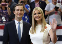 Jared Kushner and Ivanka Trump arrive with family at Amway Center in Orlando, Florida, on June 18, 2019.