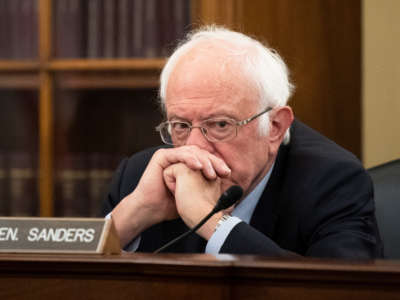 Sen. Bernie Sanders attends the Senate Environment and Public Works Committee markup of the "Surface Transportation Reauthorization Act of 2021" on May 26, 2021, in Washington, D.C.