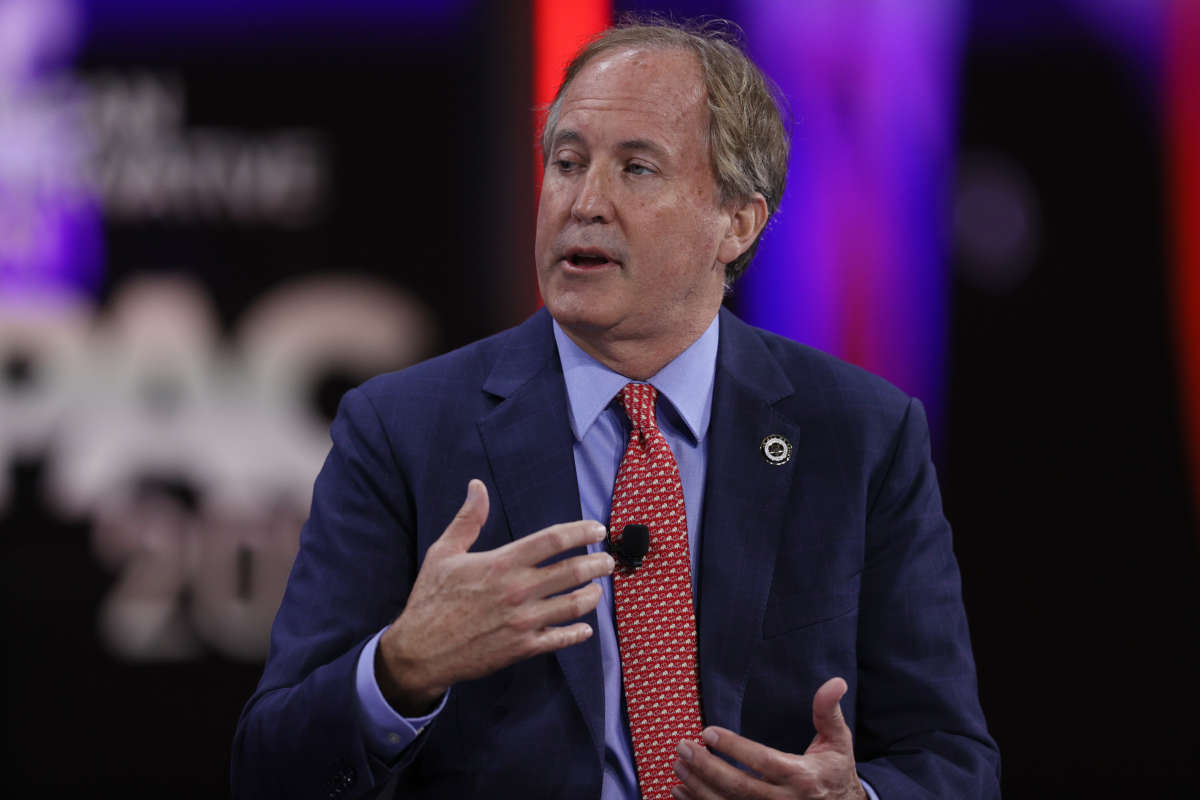 Ken Paxton, Texas Attorney General, speaks during a panel discussion during the Conservative Political Action Conference on February 27, 2021 in Orlando, Florida.