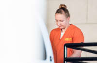 Reality Winner exits the Augusta Courthouse on June 8, 2017, in Augusta, Georgia. Winner is an intelligence industry contractor accused of leaking National Security Agency (NSA) documents.