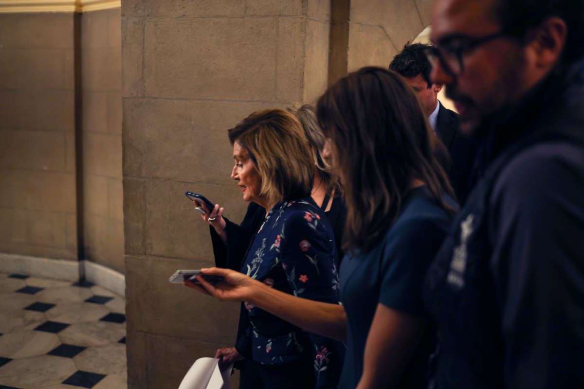 House Speaker Nancy Pelosi (D-California) departs from her office after a meeting on July 22, 2021 in Washington, D.C.