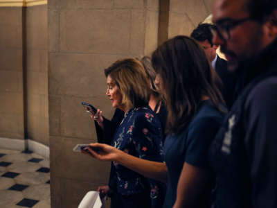 House Speaker Nancy Pelosi (D-California) departs from her office after a meeting on July 22, 2021 in Washington, D.C.
