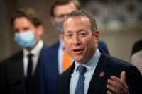 Rep. Josh Gottheimer (D-New Jersey) speaks during a news conference with a group of bipartisan lawmakers in Washington on Tuesday, Dec. 1, 2020.