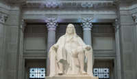 The Benjamin Franklin statue at the Franklin Institute on August 3, 2014.