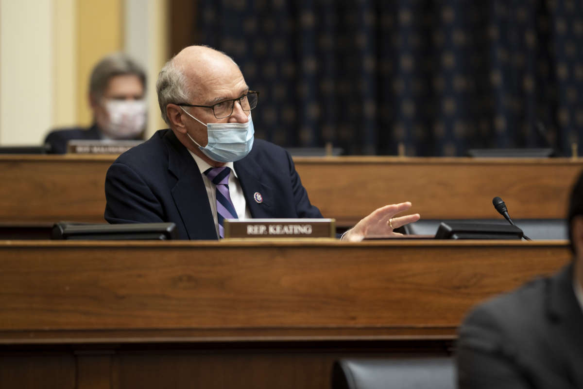 Rep. Bill Keating speaks as U.S. Secretary of State Antony Blinken testifies before the House Committee On Foreign Affairs on March 10, 2021, on Capitol Hill in Washington, D.C.