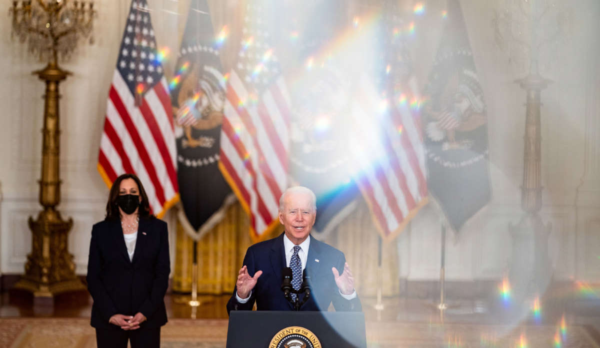 President Joe Biden delivers remarks in the East Room of the White House on August 10, 2021, in Washington, D.C.