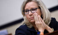 Rep. Liz Cheney listens during a House Armed Services Committee hearing at the Rayburn House Office building on Capitol Hill on September 29, 2021, in Washington, D.C.