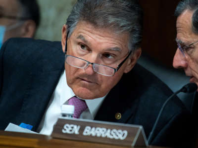 Chairman Joe Manchin, left, and ranking member Sen. John Barrasso conduct a Senate Energy and Natural Resources Committee confirmation hearing in Dirksen Building on October 19, 2021.