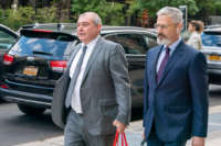 Lev Parnas walks past criminal court on October 18, 2021, in New York City.