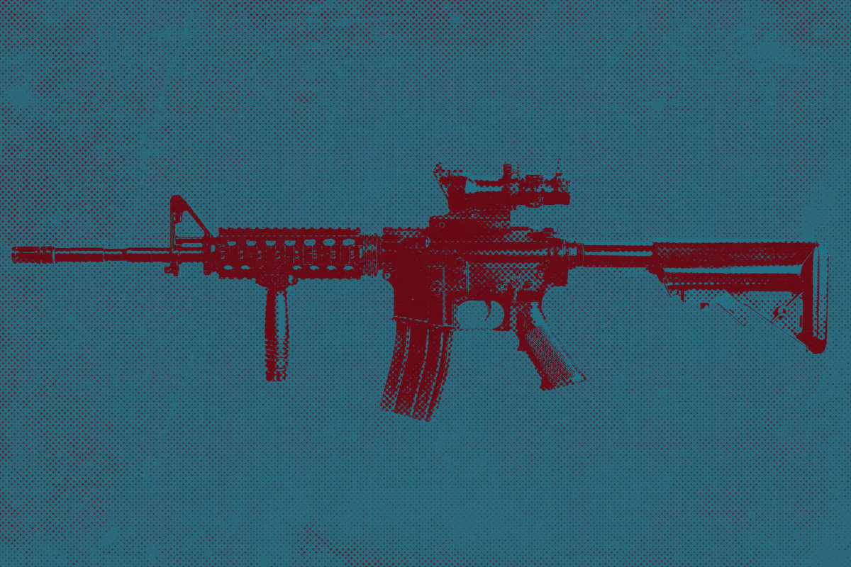 AR-15 rifle halftone image