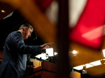 Sen. Joe Manchin speaks during a news conference on the Senate Side of the U.S. Capitol Building on November 1, 2021, in Washington, D.C.