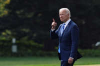 President Joe Biden leaves the White House in Washington, D.C., on October 5, 2021.