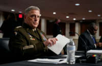 Chairman of the Joint Chiefs of Staff Gen. Mark Milley listens to a question during a Senate Armed Services Committee hearing on September 28, 2021, on Capitol Hill in Washington, D.C.