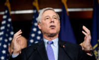 Rep. Fred Upton speaks during the Problem Solvers Caucus press conference in the Capitol on February 11, 2020.