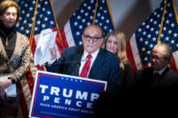 Rudy Giuliani, lawyer for President Donald Trump, speaks during a news conference about lawsuits related to the presidential election results at the Republican National Committee headquarters in Washington, D.C., on November 19, 2020.
