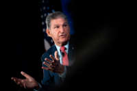 Sen. Joe Manchin speaks during an event with the Economic Club of Washington at the Capitol Hilton Hotel on October 26, 2021, in Washington, D.C.